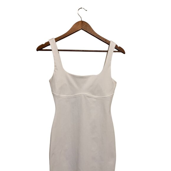 ZARA Women's Dress White Sleeveless Midi Bodycon Square Neckline Stretch S Y2K - Picture 4 of 16